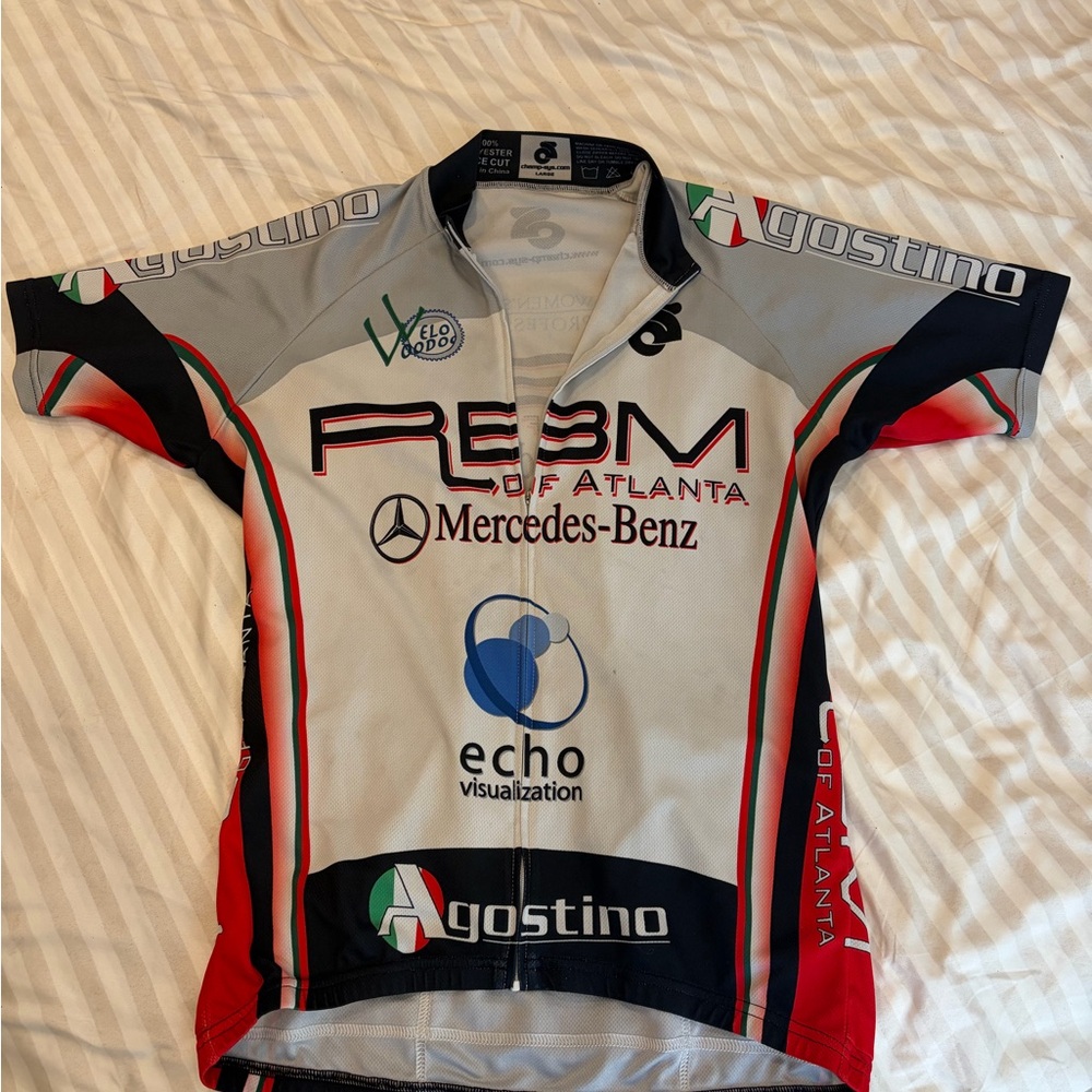 Gray and Red Men's Cycling Shirt